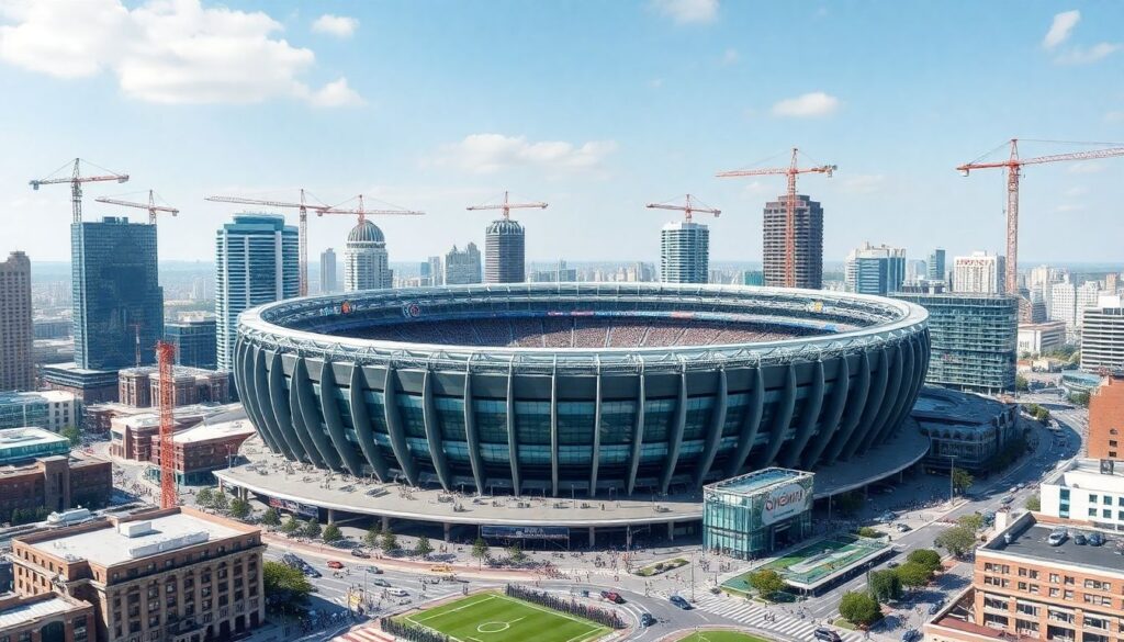 Fútbol y gentrificación urbana: estadios como herramienta de especulación inmobiliaria - иллюстрация