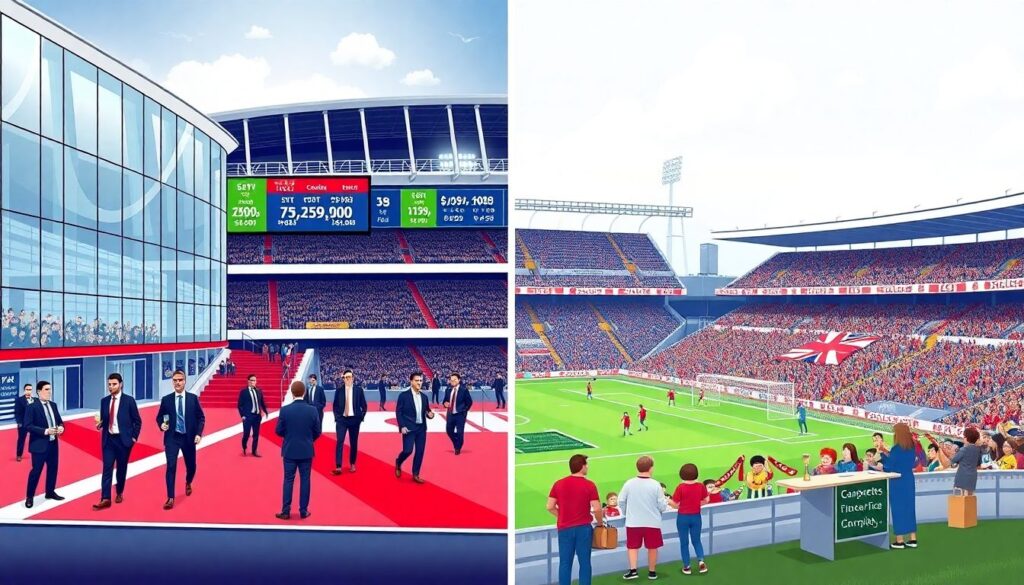 Equipos-empresa vs. equipos-comunidad: choque de modelos en el fútbol contemporáneo - иллюстрация