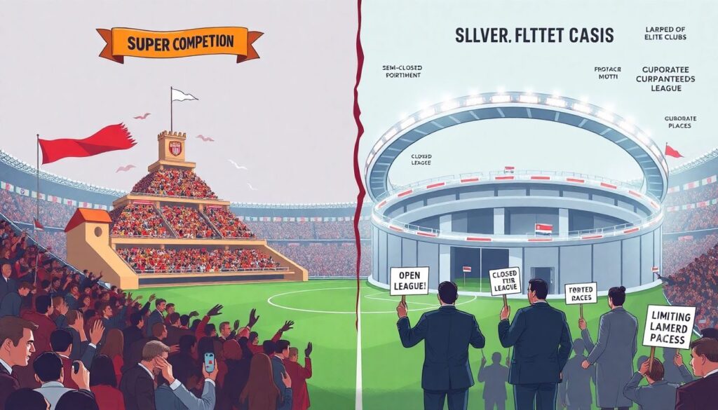 La superliga y la lucha por el alma del fútbol europeo - иллюстрация