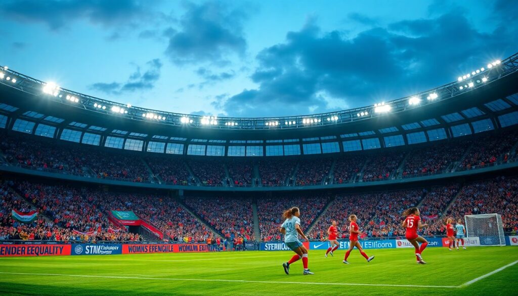 Fútbol femenino: lucha por el reconocimiento, igualdad y cambio cultural - иллюстрация