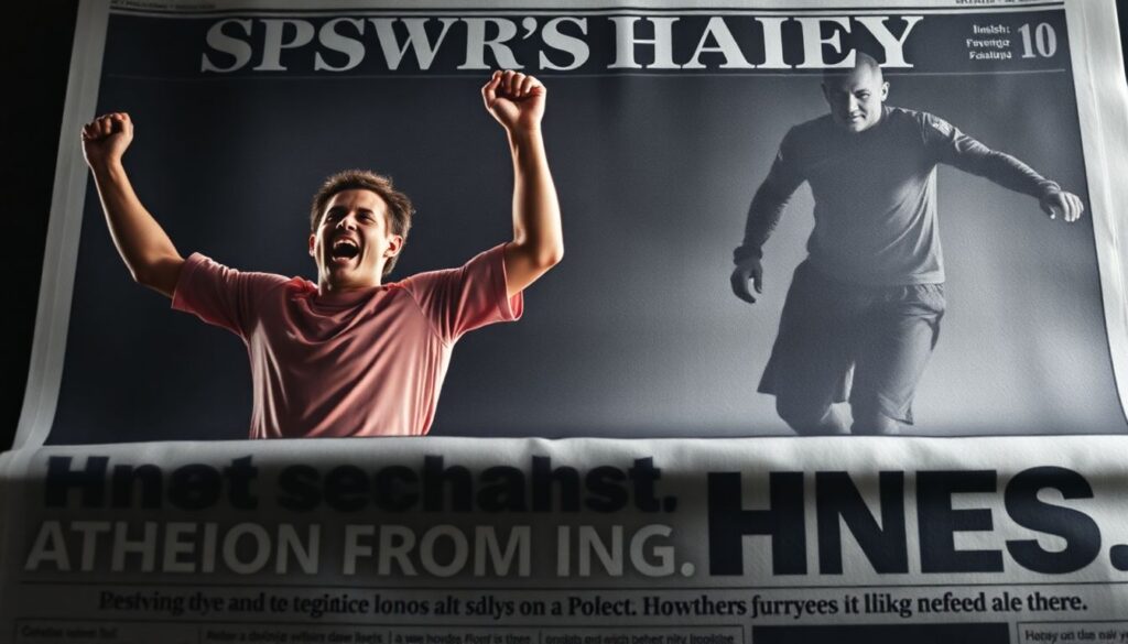 La narrativa del héroe y el villano en el periodismo deportivo moderno - иллюстрация