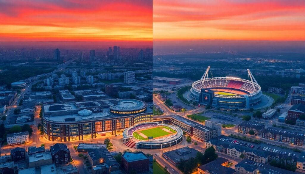 Impacto del Mundial en la ciudad sede: legado urbano, social y emocional - иллюстрация